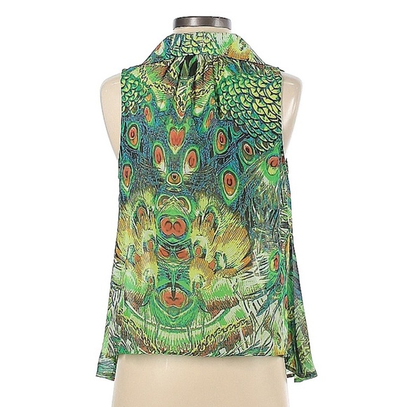 Lavender Brown sleeveless peacock tunic - Picture 2 of 7